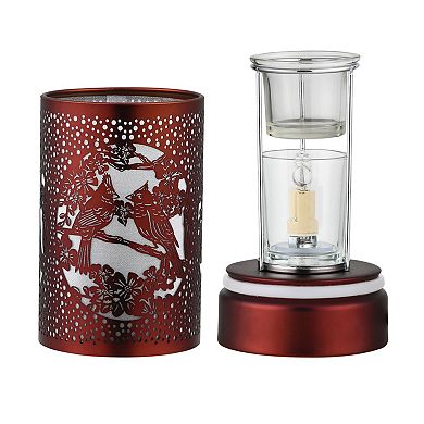 7" Touch Lamp/oil Burner/wax Warmer- Copper Cardinals