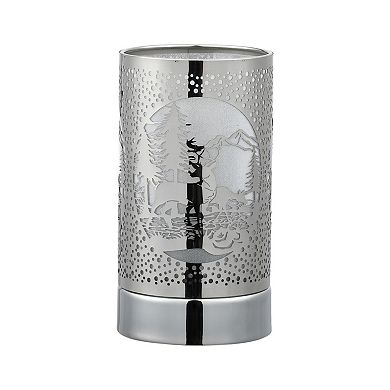 7" Touch Lamp/oil Burner/wax Warmer- Silver Deer Couple