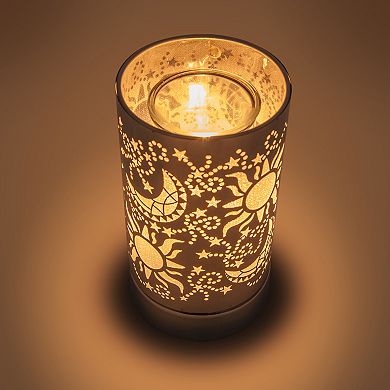 7" Touch Lamp/oil Burner/wax Warmer - Silver Galaxy