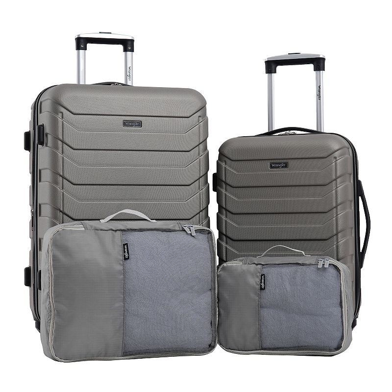 Wrangler Durham 4-piece Expandable Rolling Hardside Luggage Collection, Desert Brown