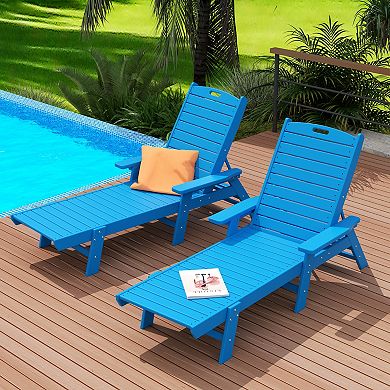 Westintrends Poly Reclining Chaise Lounge (set Of 2)
