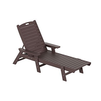 Westintrends Poly Reclining Chaise Lounges With Table Set
