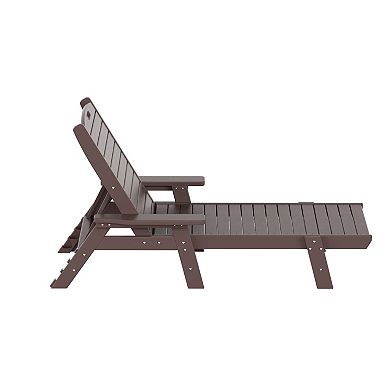 Westintrends Poly Reclining Chaise Lounges With Table Set