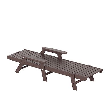 Westintrends Poly Reclining Chaise Lounges With Table Set