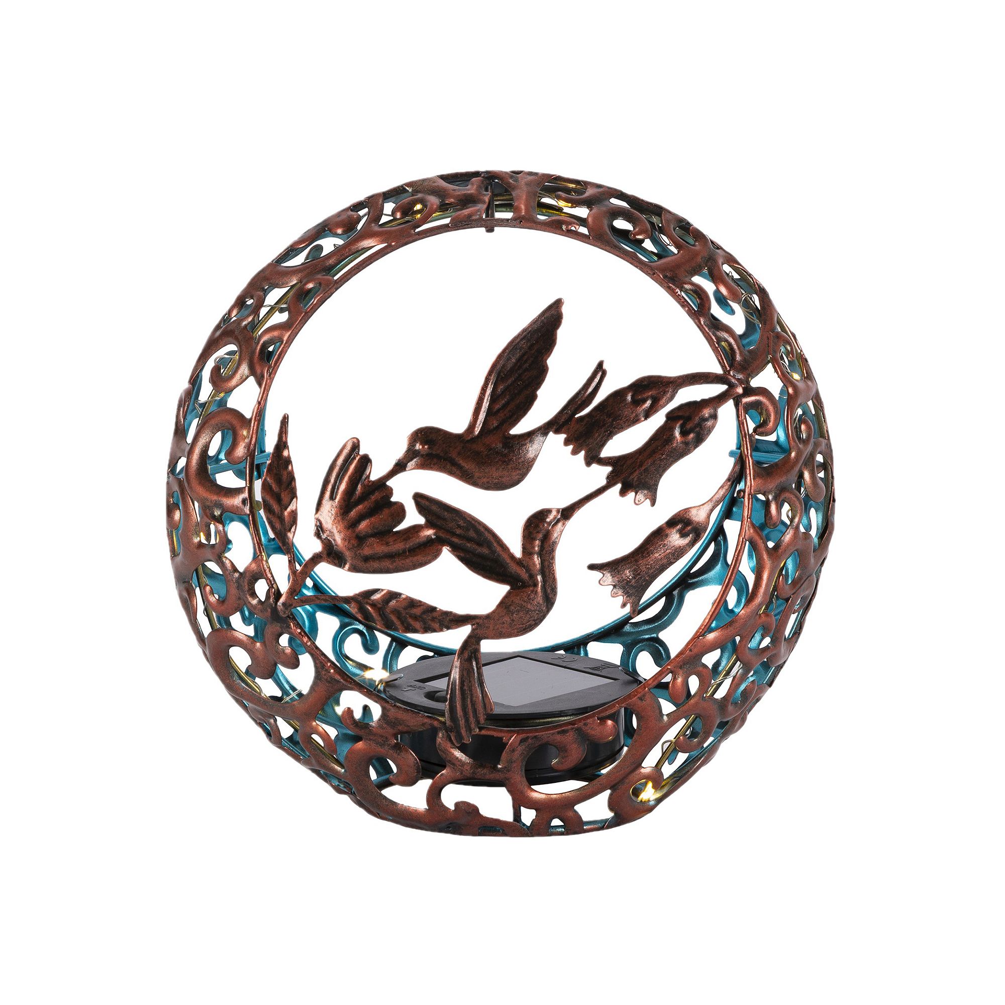 Gerson Solar Powered Hummingbird Ring Garden Light, Multi