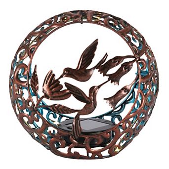 Gerson Solar Powered Hummingbird Ring Garden Light