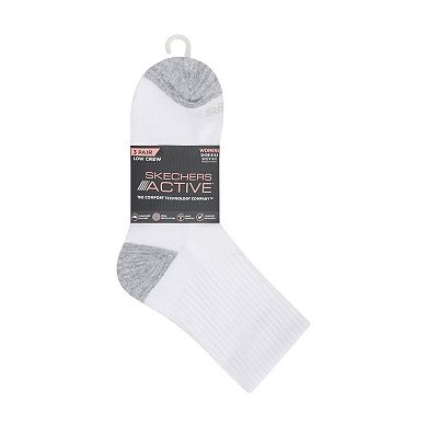 Women's Skechers® 3-pk. Terry Low Crew Socks