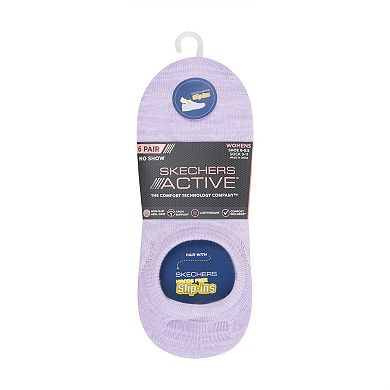 Women's Skechers® 6-pk. Non Terry No Show Socks