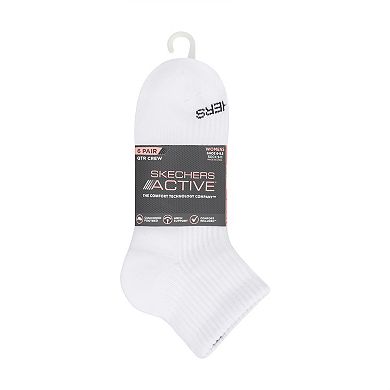 Women's Skechers® 6-pk. Terry Quarter Crew Socks