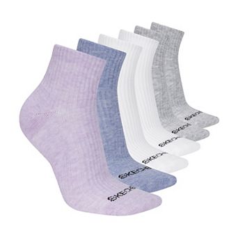 Women's Skechers® 6 pk Terry Quarter Crew Socks