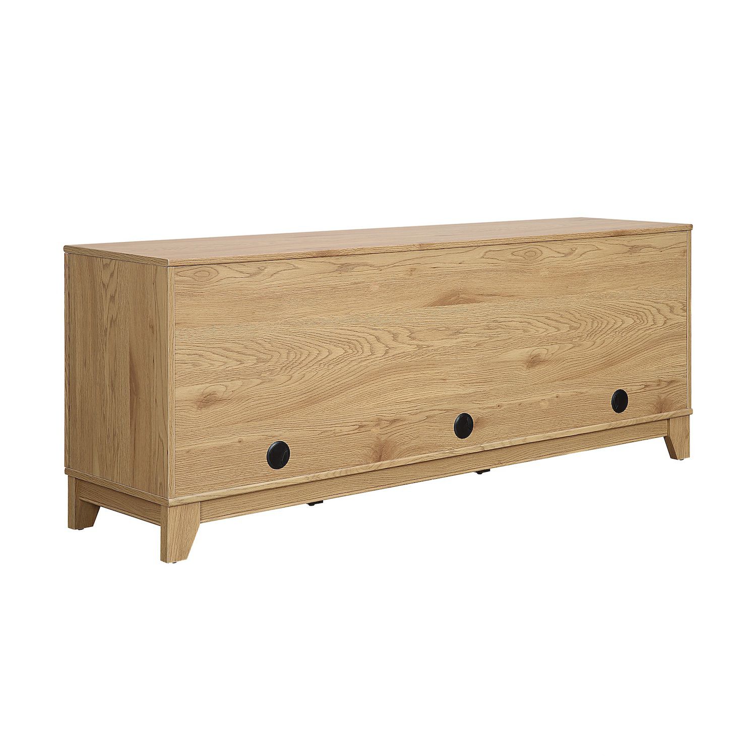Mobile TV Manhattan Comfort Sheridan | Design In Canna, 6 Scomparti, 3 Ante Soft-close, Gestione Cavi, Nero