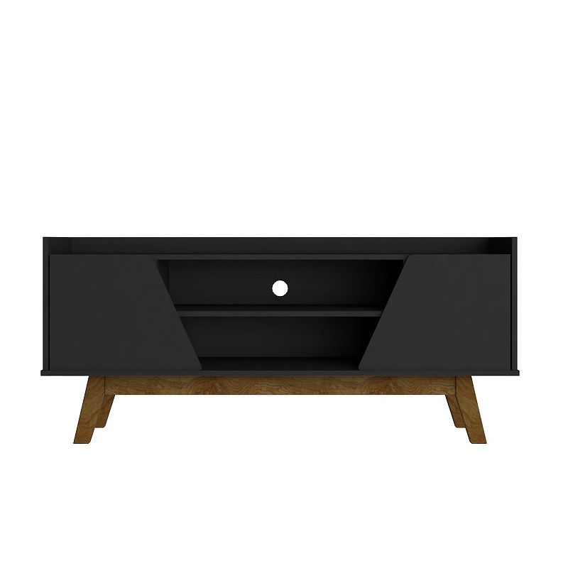 MANHATTAN COMFORT Marcus Mid-Century Modern TV Stand, Matte Black