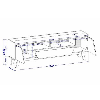 MANHATTAN COMFORT Marcus Solid Wood Mid-Century Modern TV Stand