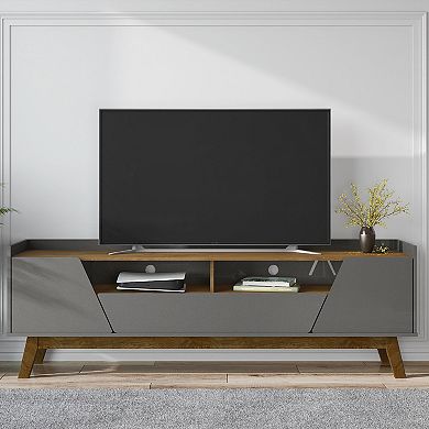 MANHATTAN COMFORT Marcus Solid Wood Mid-Century Modern TV Stand