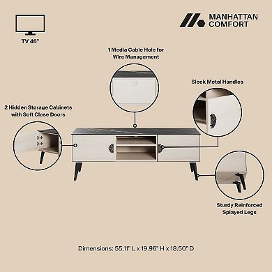 MANHATTAN COMFORT Haley Mid-Century Modern TV Stand