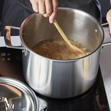 Demeyere Essential 5-ply 8-qt Stainless Steel Stock Pot With Lid