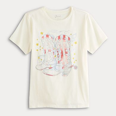 Women's Red White & Blue Cowgirl Boots Graphic Tee