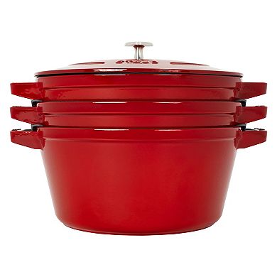 Staub Cast Iron Set 4-pc, Stackable Space-saving Cookware Set