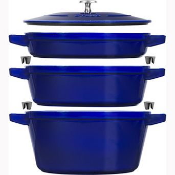 Staub Cast Iron Set 4 pc Stackable Space-saving Cookware Set