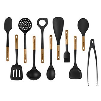 Staub Silicone With Wood Handle 11 pc Cooking Utensil Set