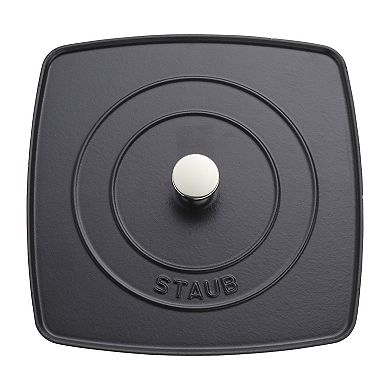 Staub Cast Iron 10.3-inch Square Grill Press - Matte Black (fits 12-inch Grill Pan)