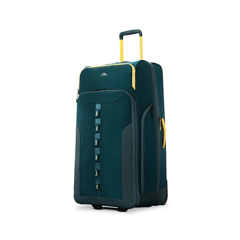 High Sierra Hi-Life Softside Wheeled 31 in Check-In Wheeled Duffel Bag, Green Yellow