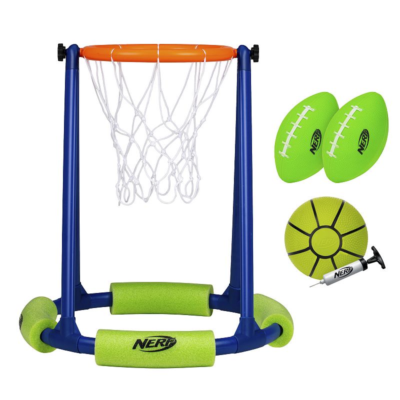 NERF NERF Floating Pool Basketball Hoop and Football Target Net Portable Basketball Hoops