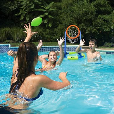Franklin Sports NERF Floating Pool Basketball Hoop & Football Target Net Set 
