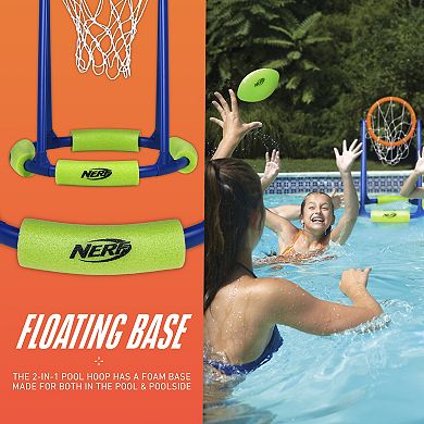 Franklin Sports NERF Floating Pool Basketball Hoop & Football Target Net Set 