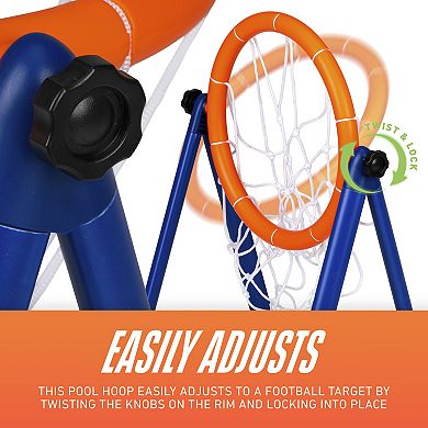 Franklin Sports NERF Floating Pool Basketball Hoop & Football Target Net Set 