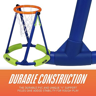 Franklin Sports NERF Floating Pool Basketball Hoop & Football Target Net Set 