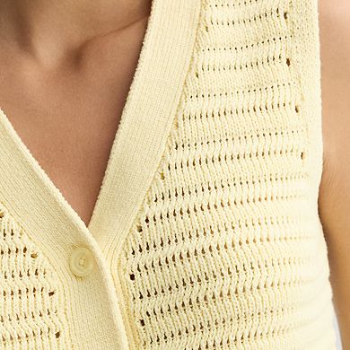 Women's Sonoma Goods For Life® Novelty Button Front Sweater Vest