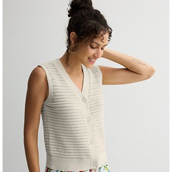 Women's Sonoma Goods For Life® Novelty Button Front Sweater Vest