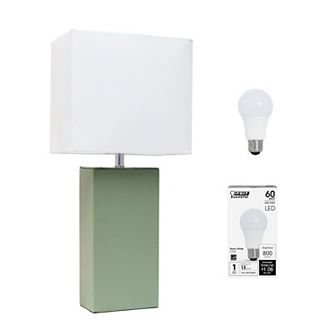 Elegant Designs 21" Modern Leather Wrapped Table Lamp