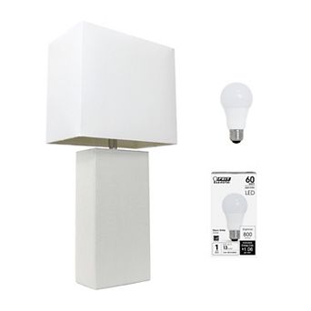 Elegant Designs 21" Modern Leather Wrapped Table Lamp