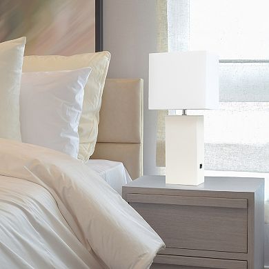 Elegant Designs 21" Modern Leather Wrapped Table Lamp