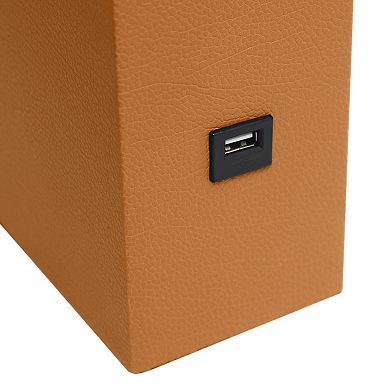 Elegant Designs 21" Modern Leather Wrapped Table Lamp