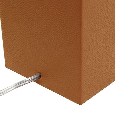 Elegant Designs 21" Modern Leather Wrapped Table Lamp