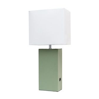 Elegant Designs 21" Modern Leather Wrapped Table Lamp