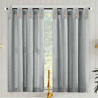 Archaeo Cotton Blend Button Tab Top Cafe Curtain Set