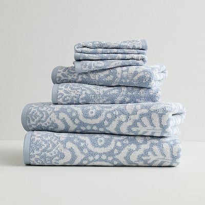 Sonoma Goods For Life® 6-Piece Ultimate Hygro Towel Set- Sky Blue Medallion