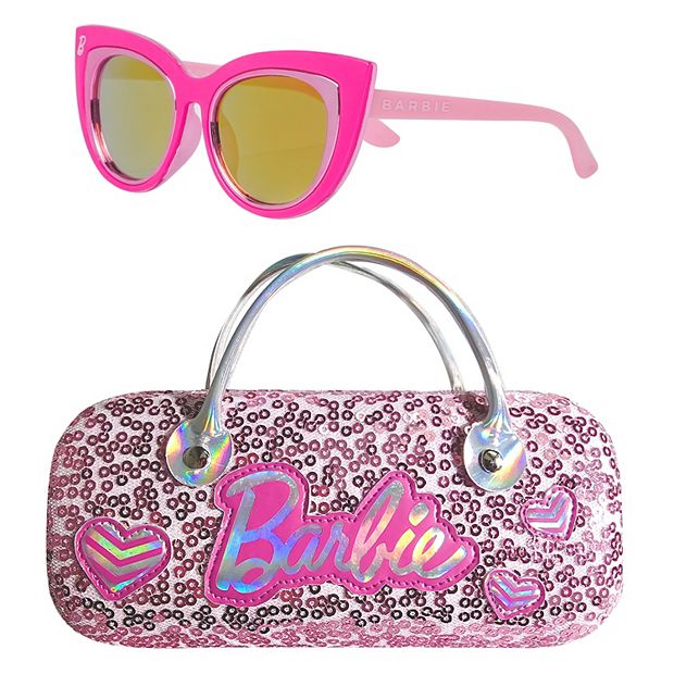 Barbie Pink Shield Sunglasses with Rhinestone Detail & Case with Cleaning Cloth Barbie | Accessories | Barbie Rose Tinted Shield Sunglasses  main image 3