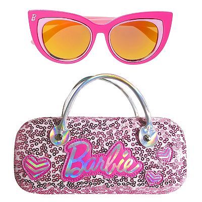 Girls Barbie® 2-Piece Pink Cat Eye Sunglasses & Hard  display picture 2