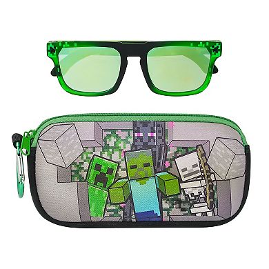 Boys Minecraft 2-pc. Creeper Sunglasses and Soft Case