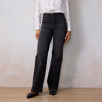 Women's LC Lauren Conrad Super High Rise Wide Leg Denim Trousers