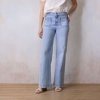 Women's LC Lauren Conrad Super High Rise Wide Leg Denim Trousers