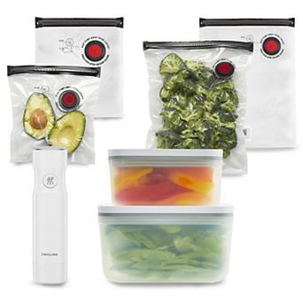 Zwilling Fresh & Save 7 pc Vacuum Sealer Machine Starter Set, Airtight Food Storage Containers