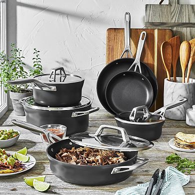 Zwilling Motion Nonstick Hard-anodized 10-piece Cookware Set In Grey, Dutch Oven, Fry Pan, Saucepan