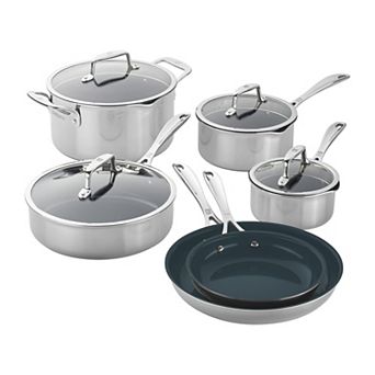 Zwilling Clad Cfx 10 pc Stainless Steel Ceramic Nonstick Cookware Set