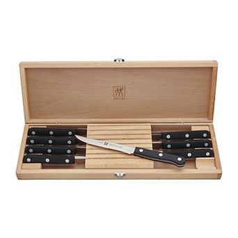 Zwilling Twin Gourmet Classic 8 pc Steak Knife Set With Wood Case